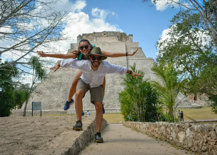 Uxmal archaeological site with the Pyramid of the Magician